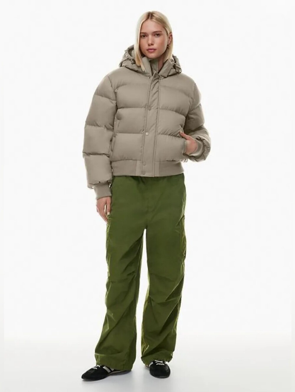aritzia super puff bomber Taupe